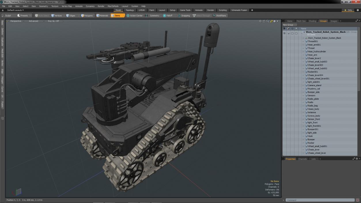 3D Worn Tracked Robot System Black