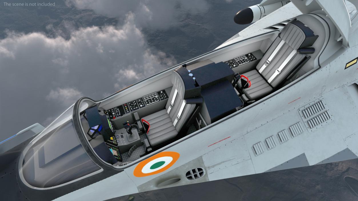 3D MiG 29 KUB Tandem Aircraft Indian with Armament Rigged for Cinema 4D model