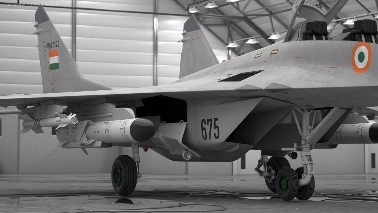 3D MiG 29 KUB Tandem Aircraft Indian with Armament Rigged for Maya model