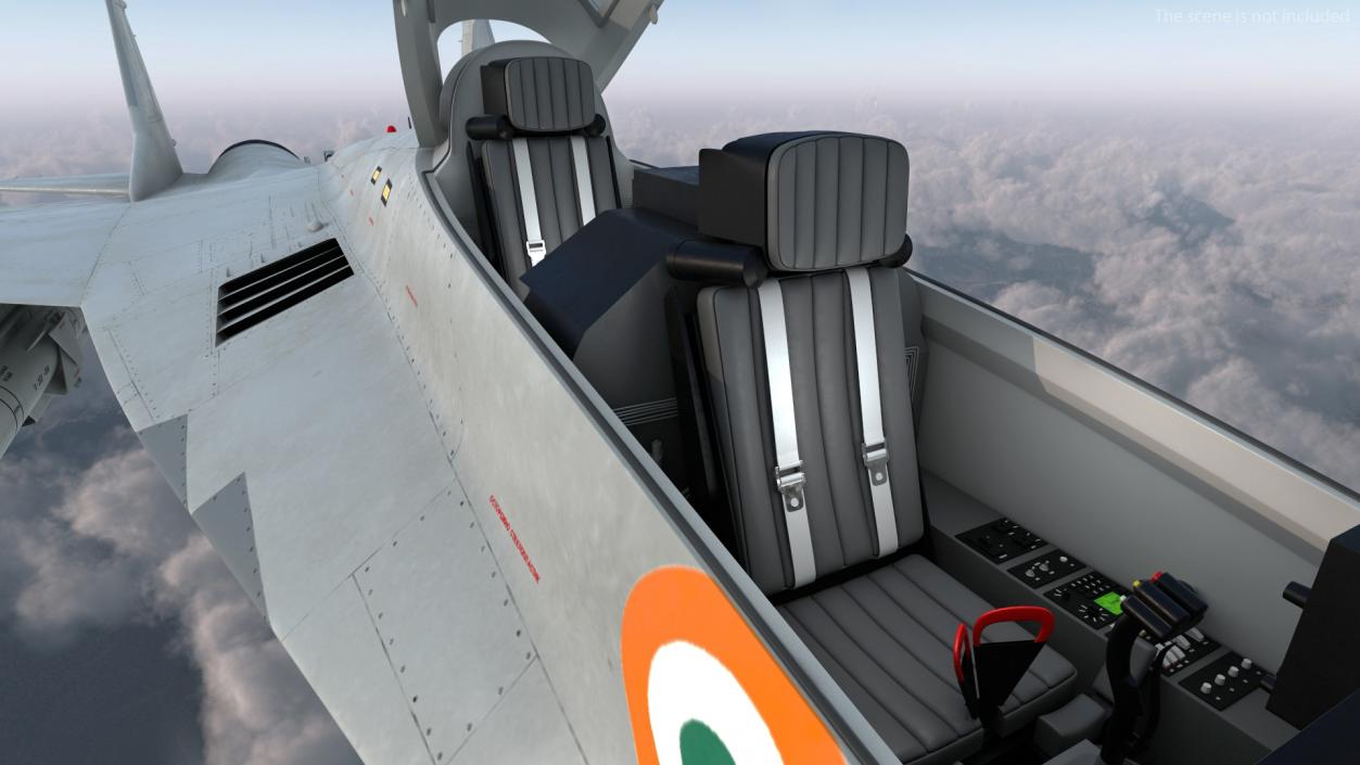 3D MiG 29 KUB Tandem Aircraft Indian with Armament Rigged for Cinema 4D model