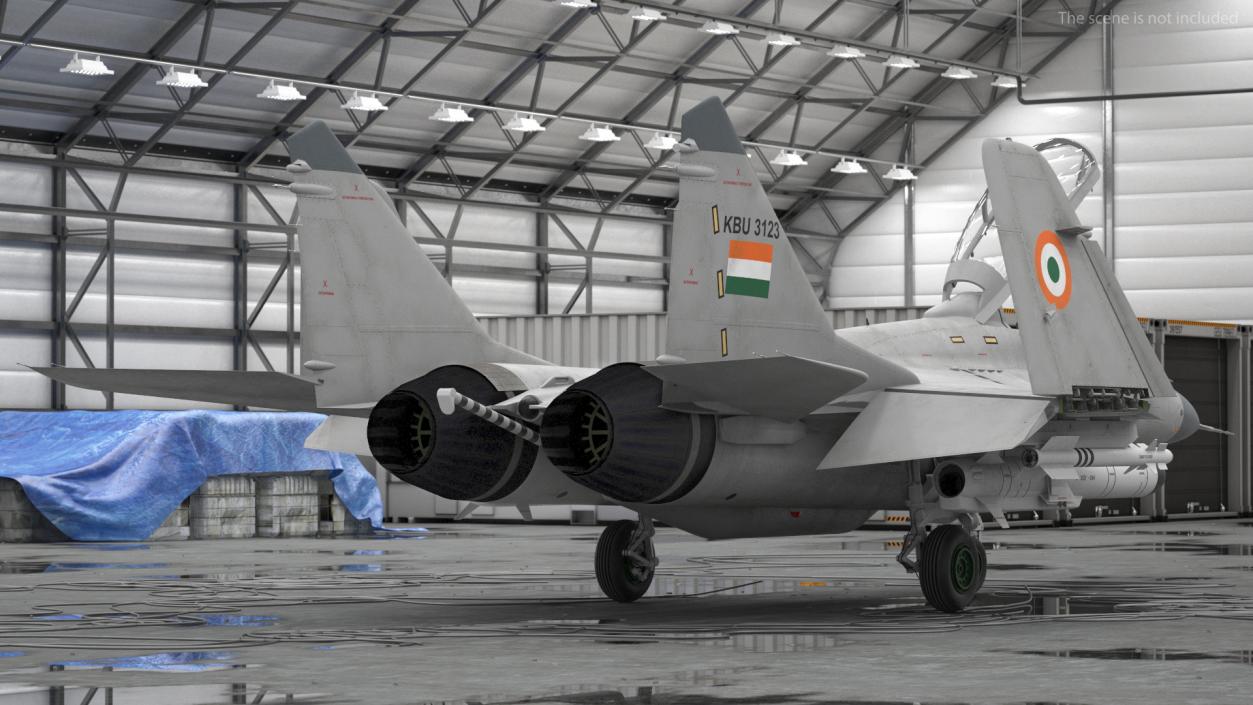 3D MiG 29 KUB Tandem Aircraft Indian with Armament Rigged for Maya model