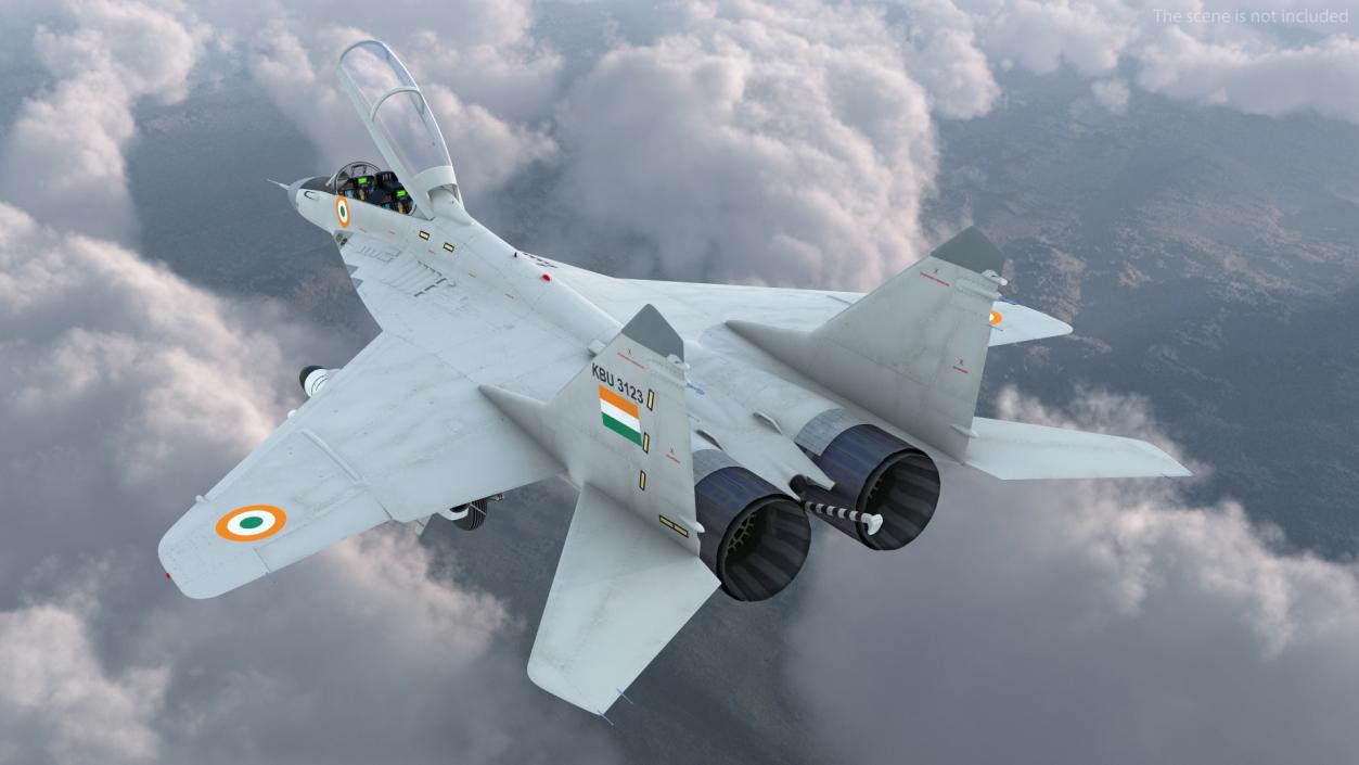 3D MiG 29 KUB Tandem Aircraft Indian with Armament Rigged for Cinema 4D model