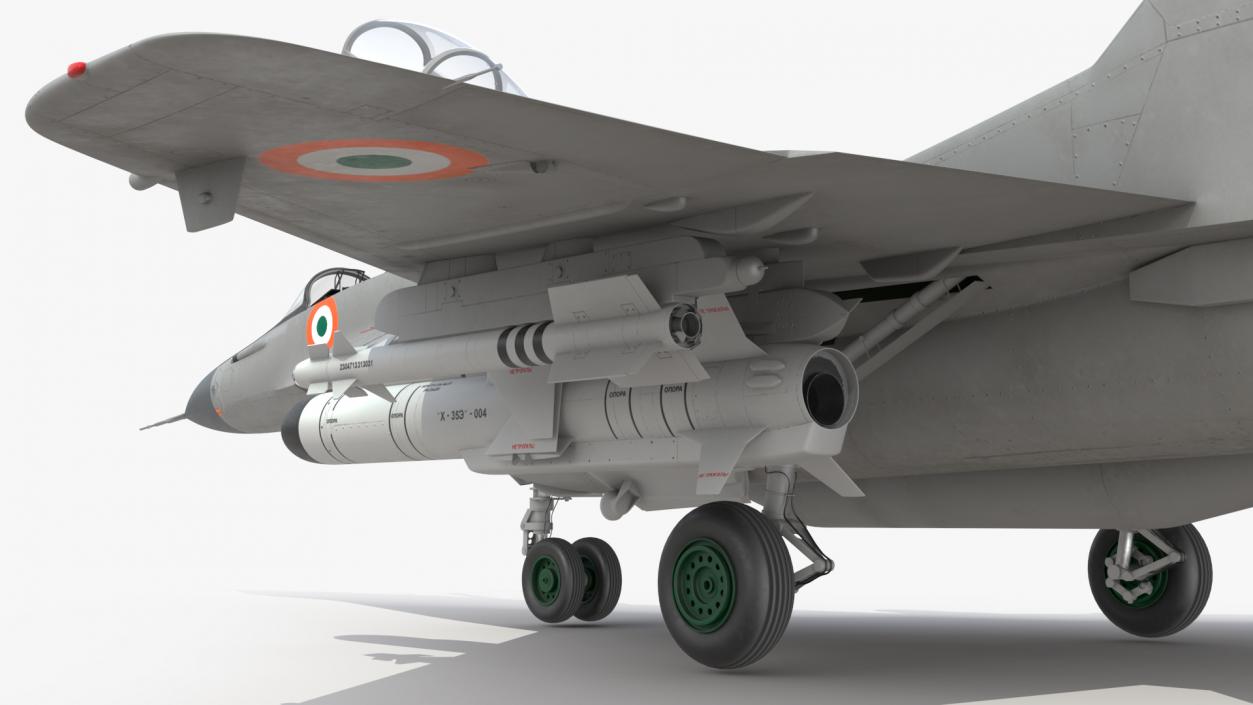 3D MiG 29 KUB Tandem Aircraft Indian with Armament Rigged for Cinema 4D model