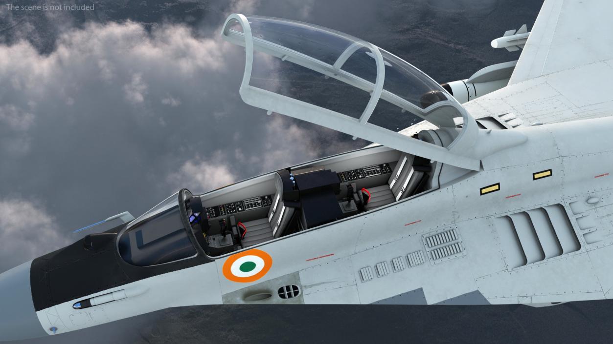 3D MiG 29 KUB Tandem Aircraft Indian with Armament Rigged for Maya model