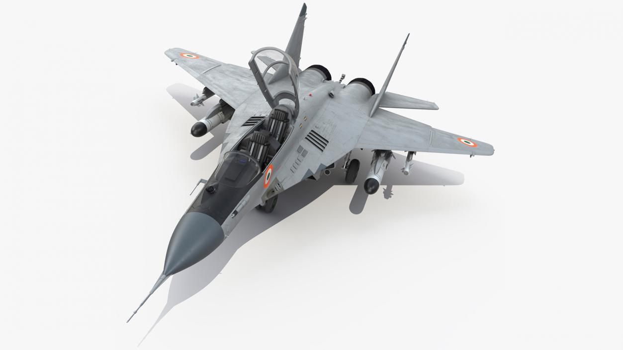 3D MiG 29 KUB Tandem Aircraft Indian with Armament Rigged for Maya model