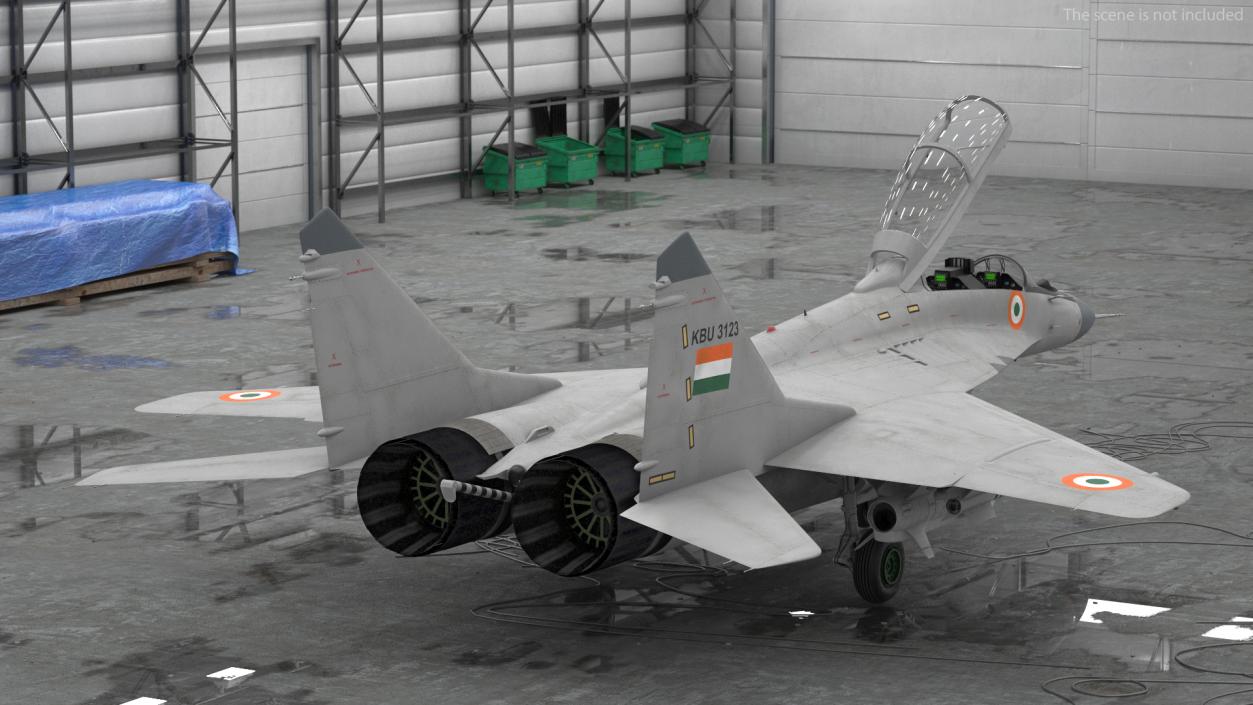 MiG 29 KUB Tandem Aircraft Indian with Armament Rigged 3D model