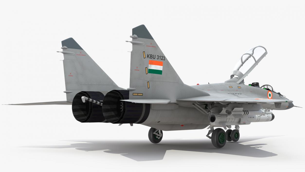 MiG 29 KUB Tandem Aircraft Indian with Armament Rigged 3D model