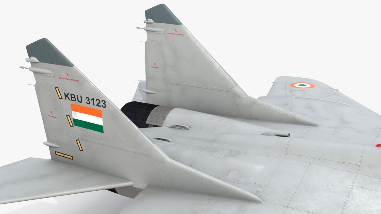 3D MiG 29 KUB Tandem Aircraft Indian with Armament Rigged for Cinema 4D model