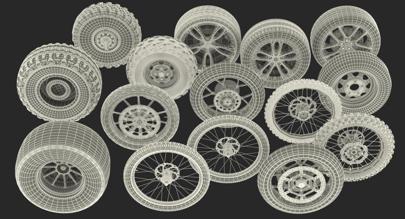 3D Wheels Big Collection 2 model