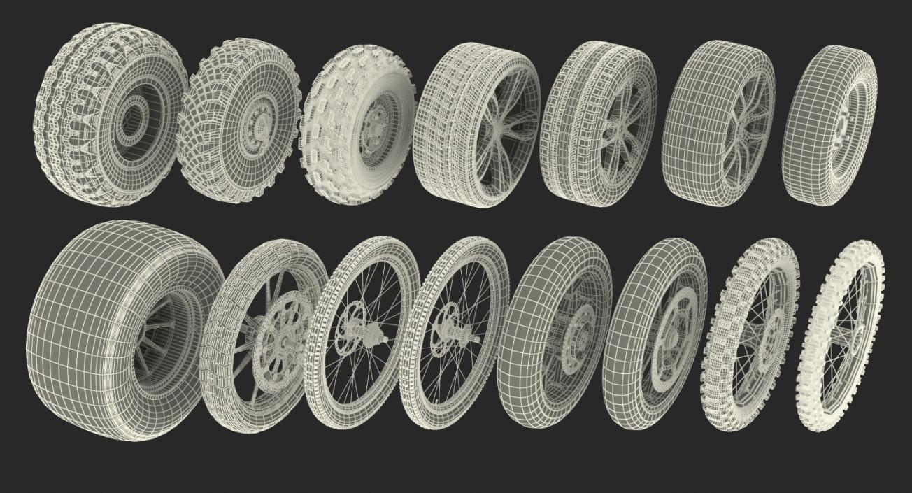 3D Wheels Big Collection 2 model