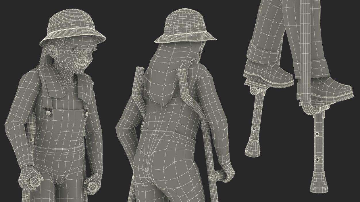 Girl on Walking Stilts 3D