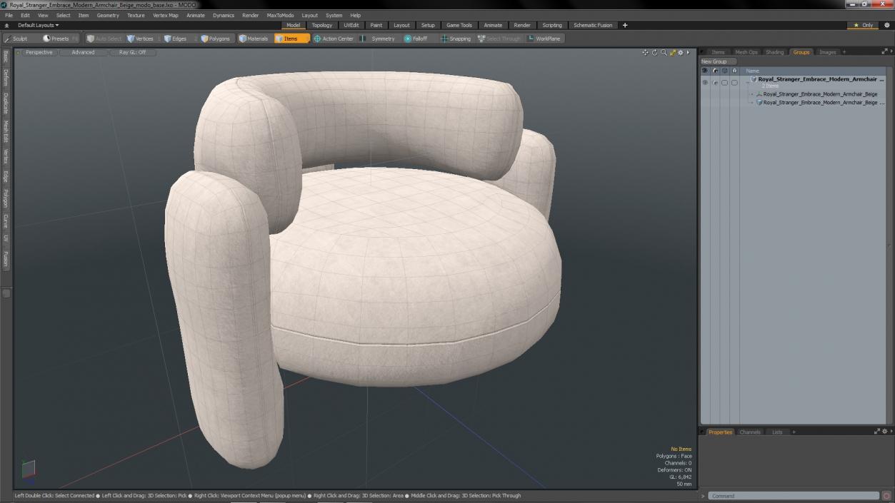 Royal Stranger Embrace Modern Armchair Beige 3D model