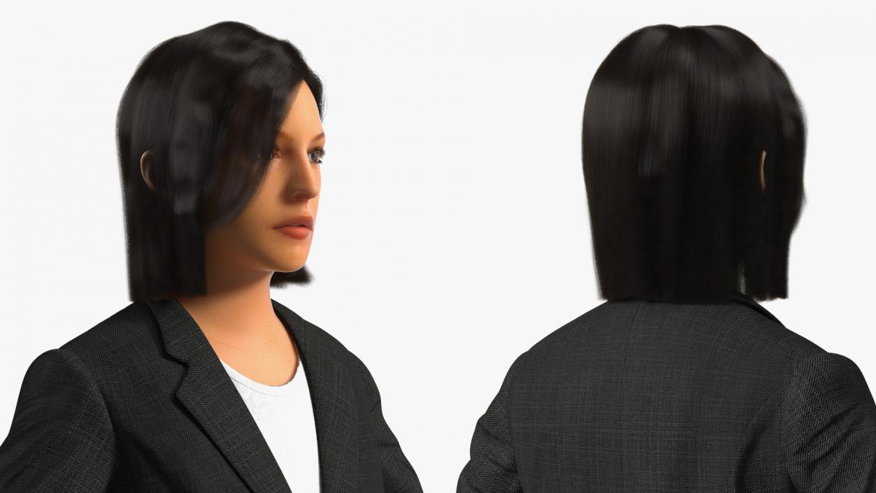 Professional Businesswoman A-Pose Fur 3D