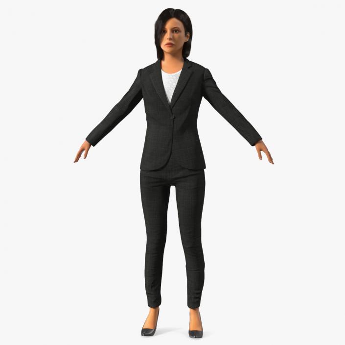 Professional Businesswoman A-Pose Fur 3D