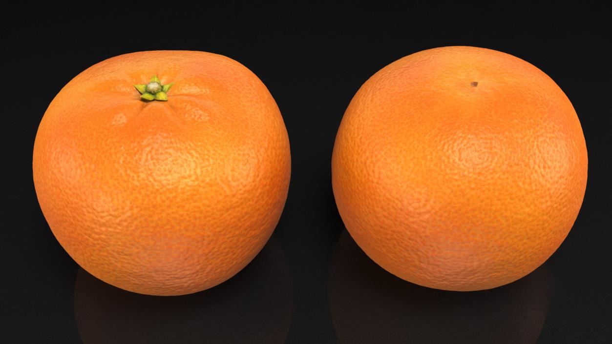 Mandarin with Stalk 3D model