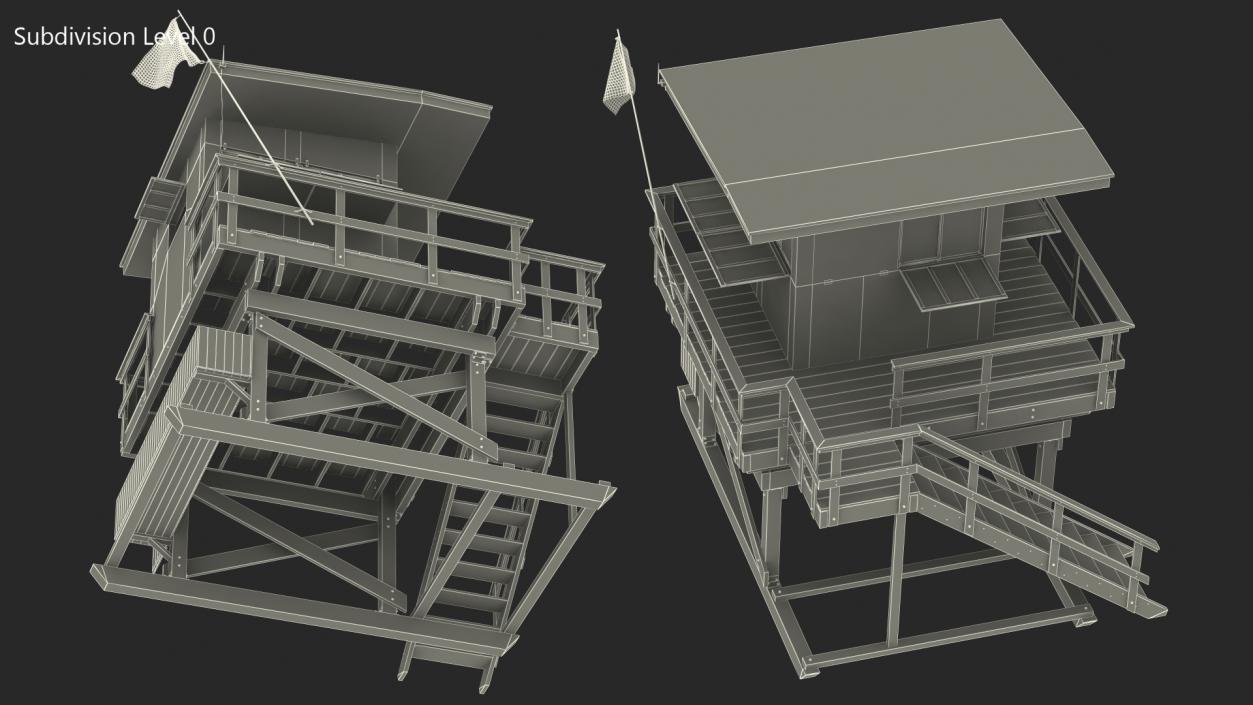 3D Beach Lifeguard Tower