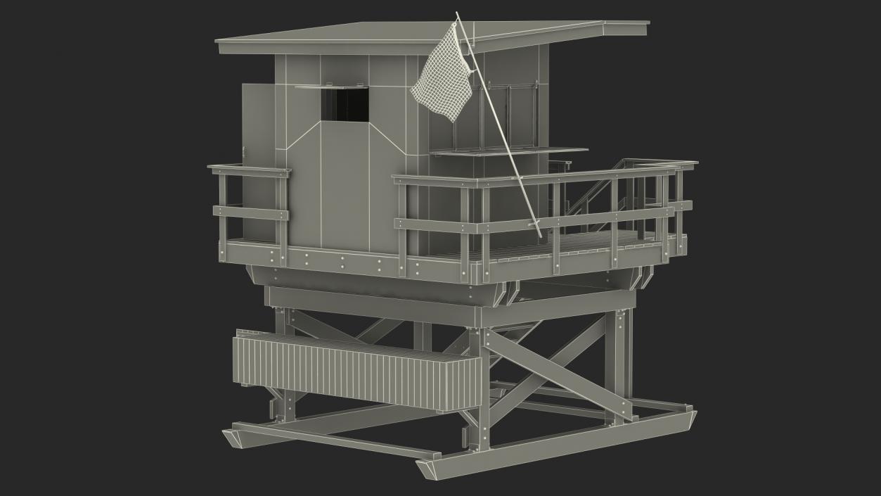 3D Beach Lifeguard Tower