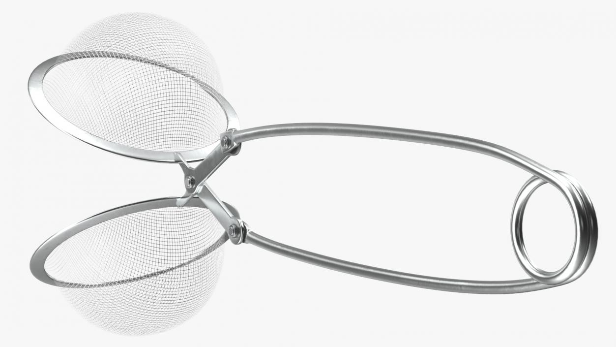 Mesh Tea Ball Strainer with Handle Open 3D model