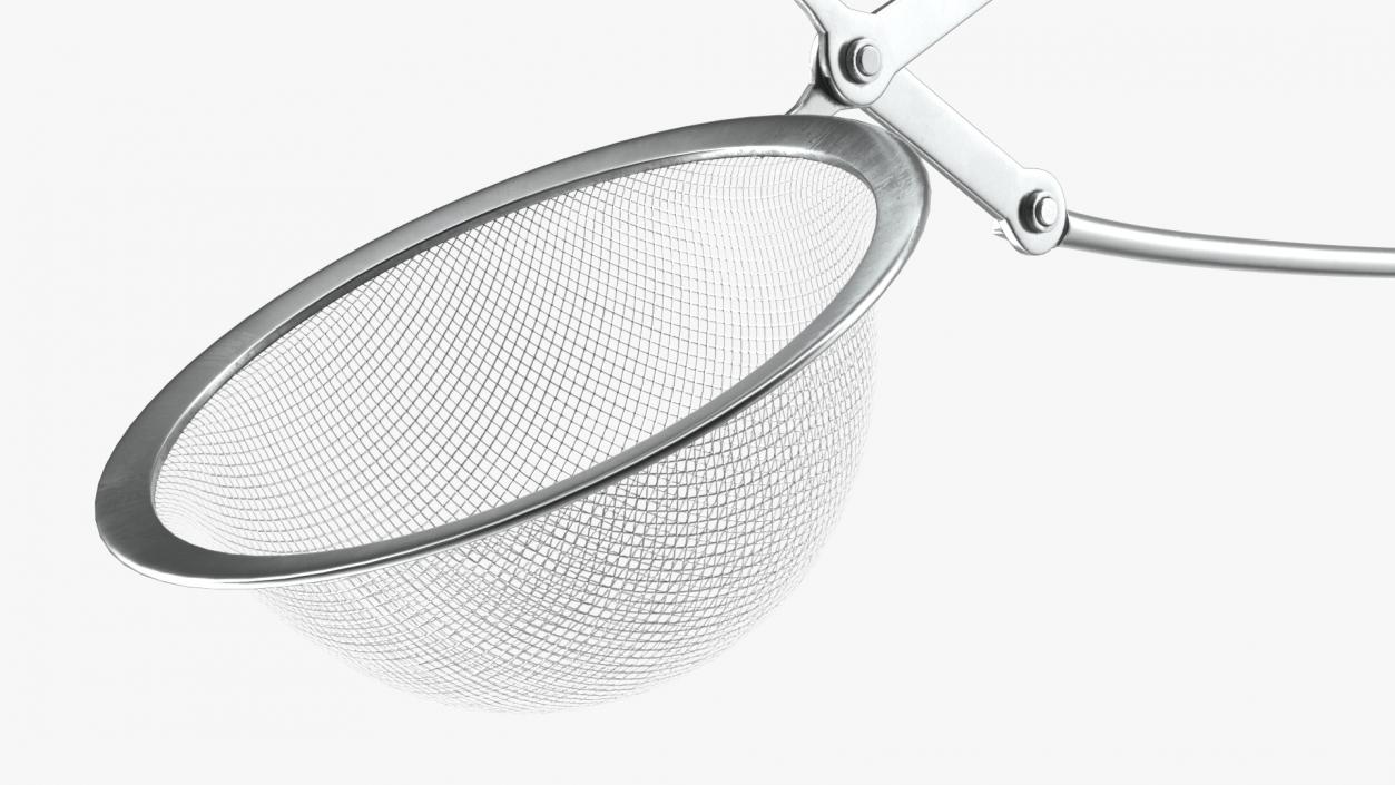 Mesh Tea Ball Strainer with Handle Open 3D model