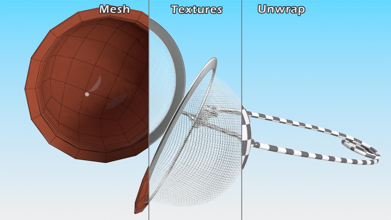 Mesh Tea Ball Strainer with Handle Open 3D model