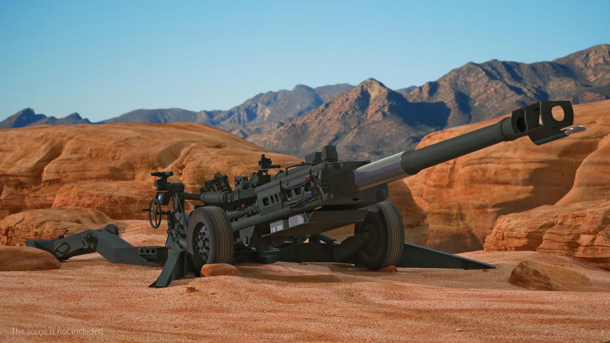 3D Howitzer M777 155mm Rigged