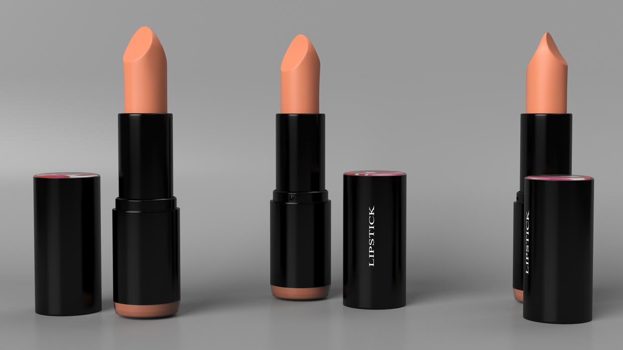 3D Round Lipstick Matte Brown Open