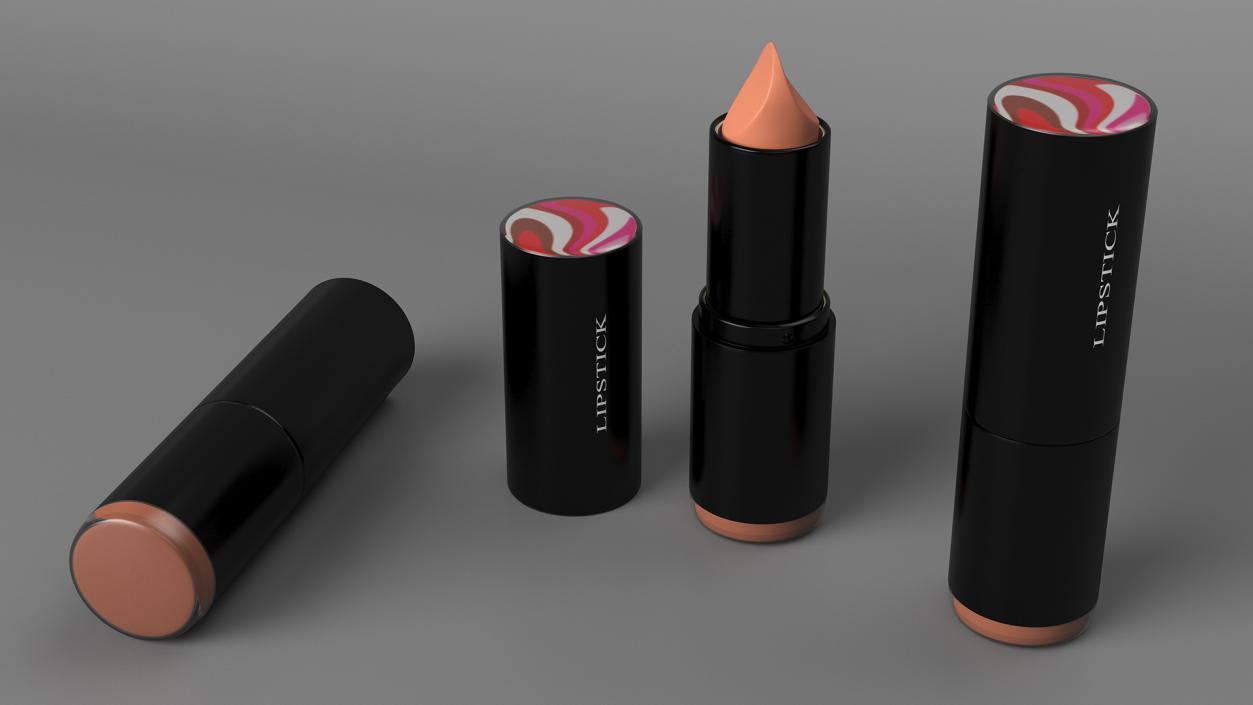 3D Round Lipstick Matte Brown Open