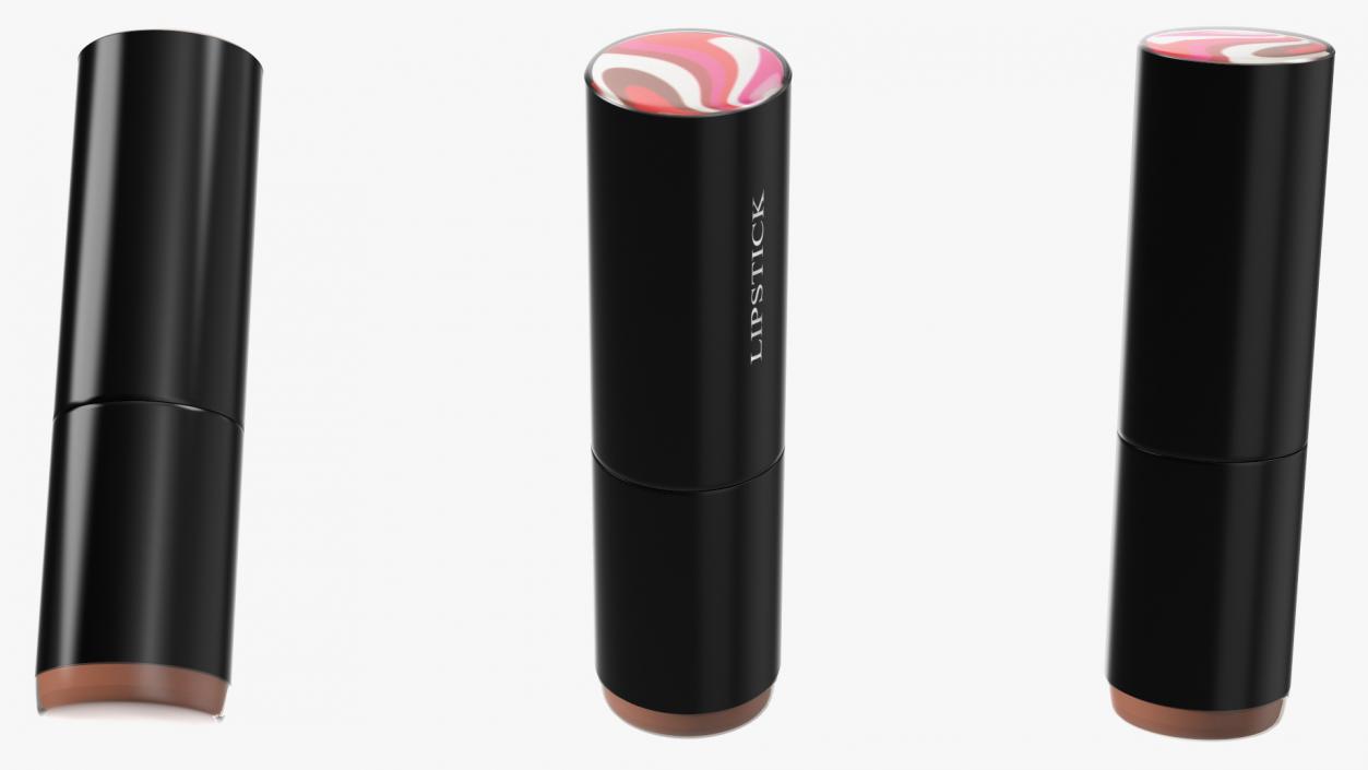 3D Round Lipstick Matte Brown Open