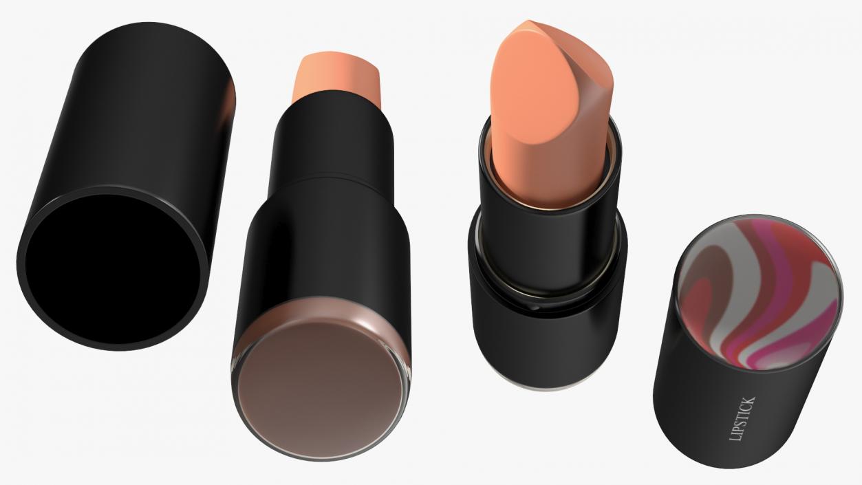 3D Round Lipstick Matte Brown Open