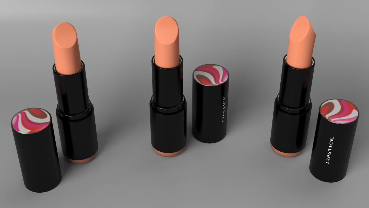 3D Round Lipstick Matte Brown Open