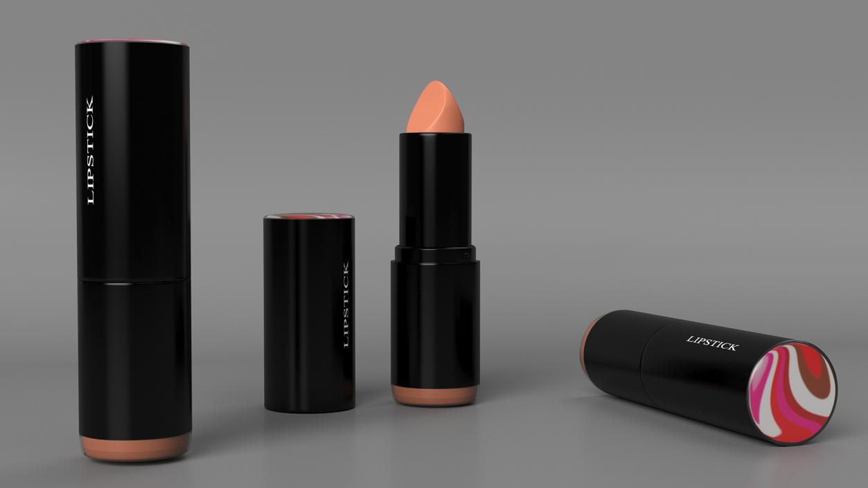 3D Round Lipstick Matte Brown Open