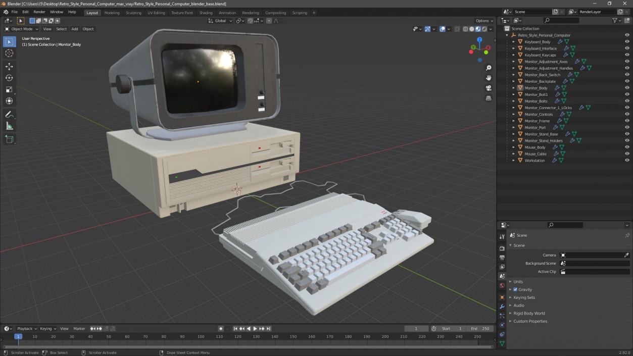 3D Retro Style Personal Computer 2