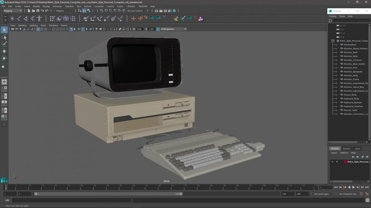 3D Retro Style Personal Computer 2