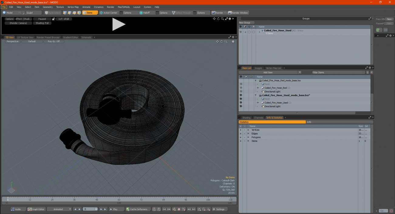 3D Coiled Fire Hose Used