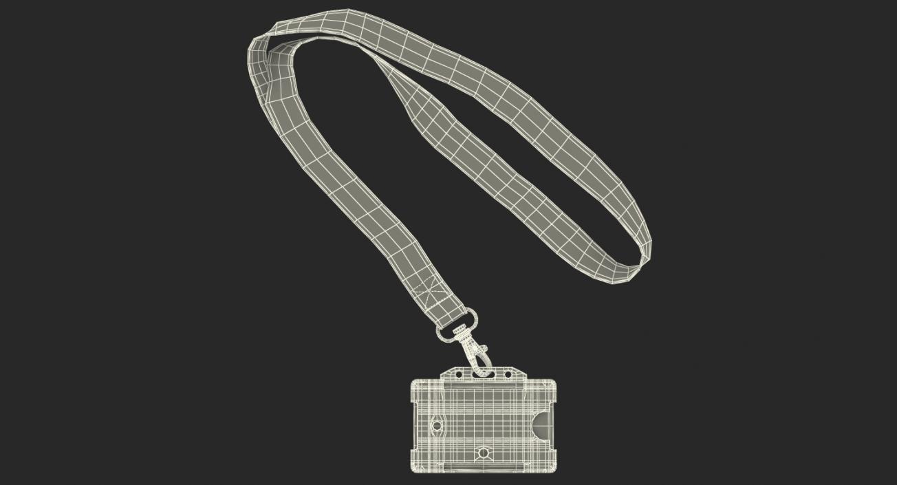 3D Visitor Lanyard with Plastic ID Card Holder model