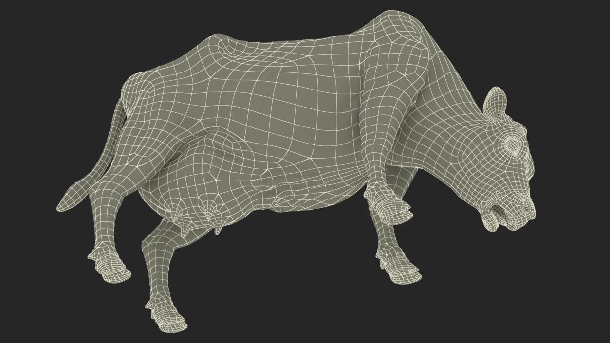 Jersey Heifer Eats Beige 3D model