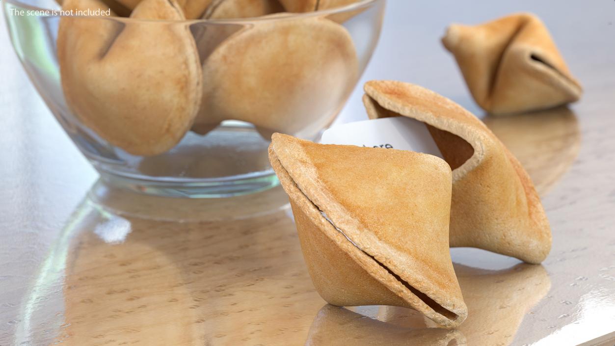 Open Fortune Cookie with Message 3D