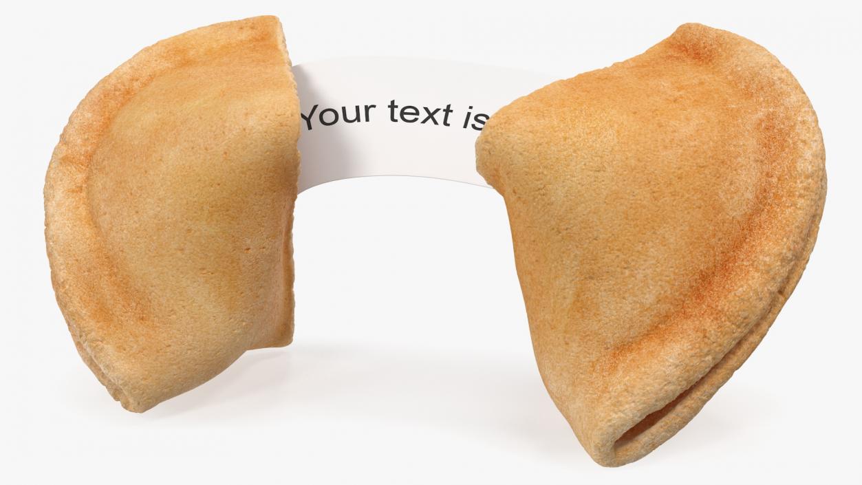 Open Fortune Cookie with Message 3D