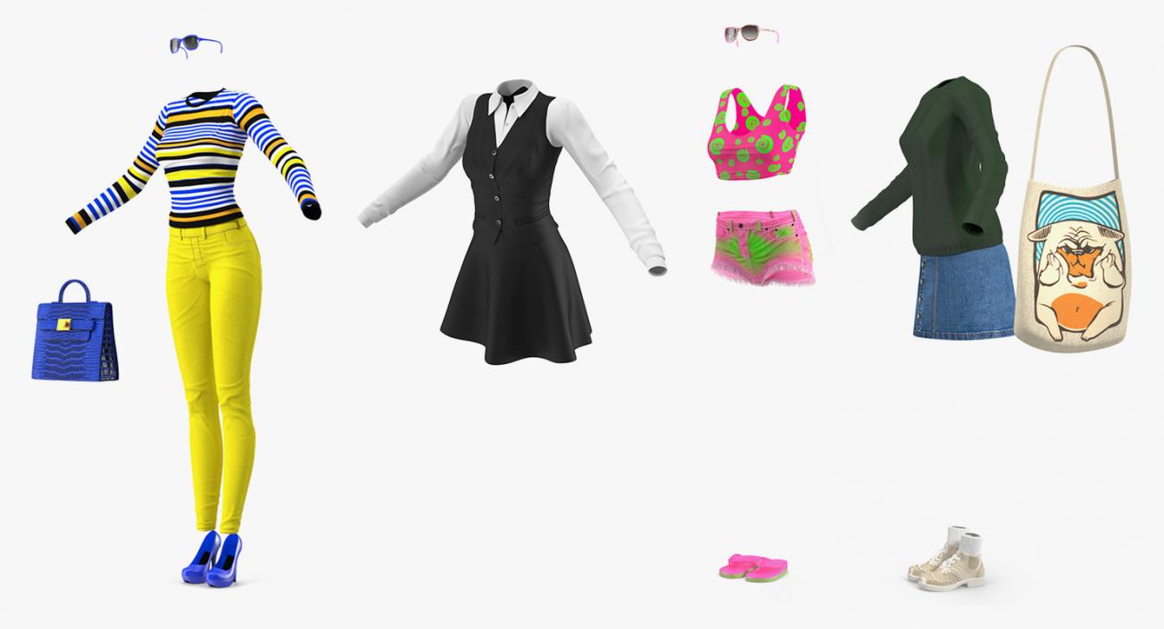 Teenage Girl Clothing Collection 3D