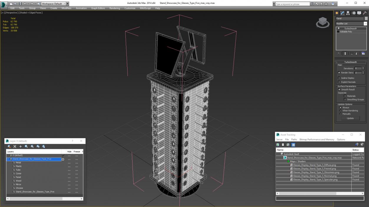 3D Stand Showcase for Glasses Type Five