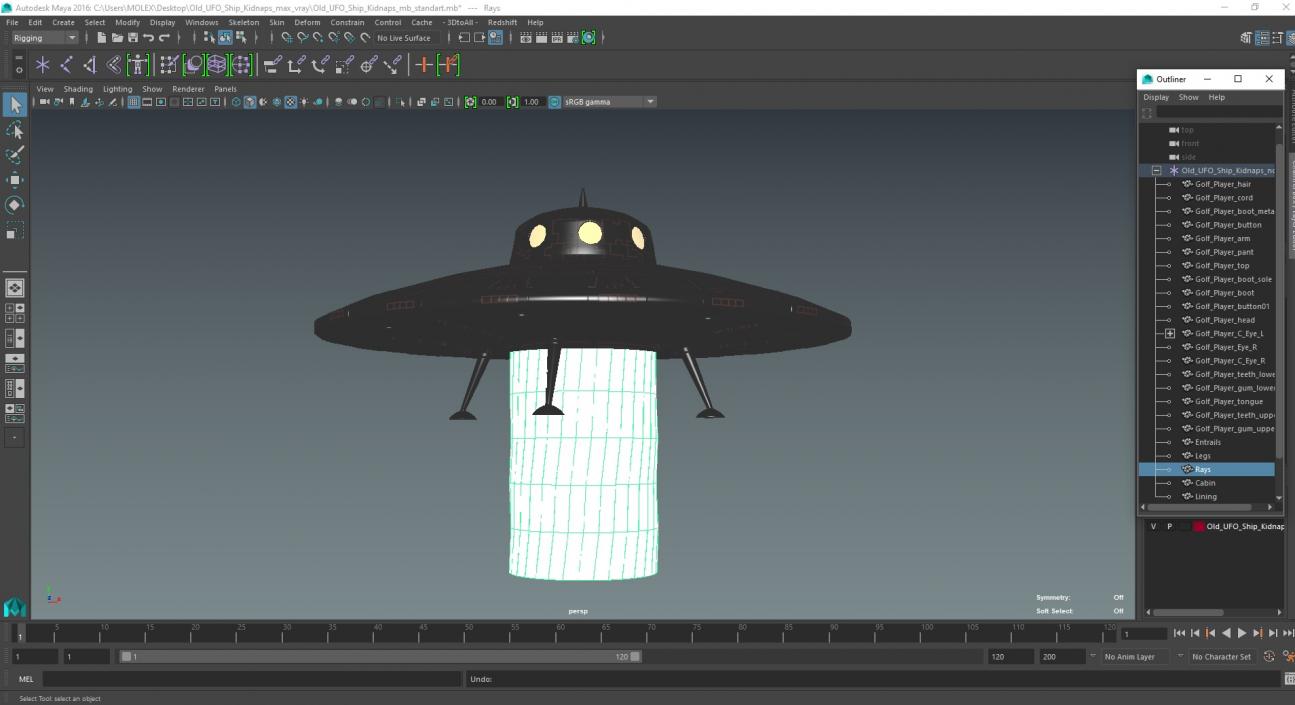 3D model Old UFO Ship Kidnaps