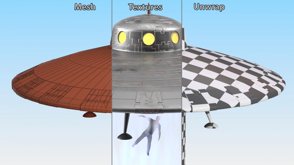 3D model Old UFO Ship Kidnaps