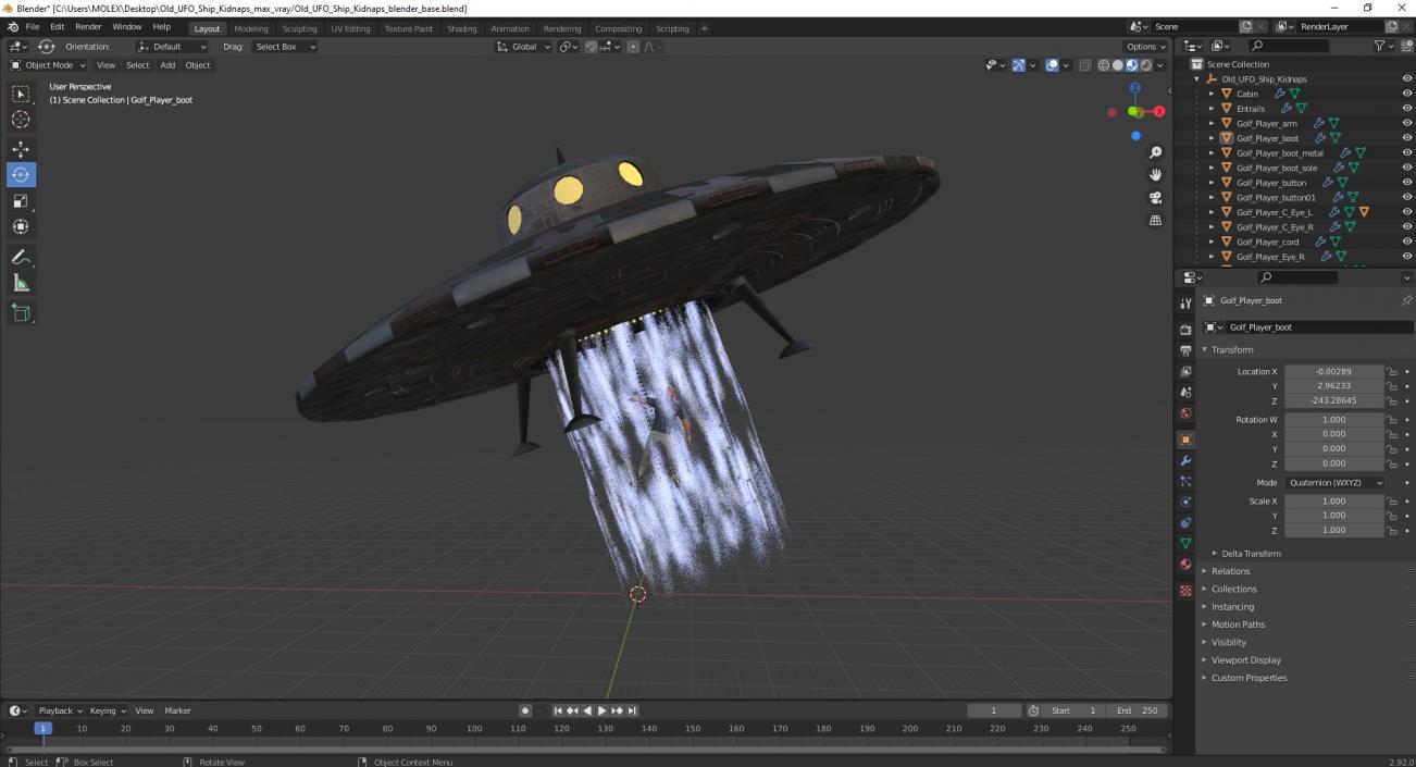 3D model Old UFO Ship Kidnaps