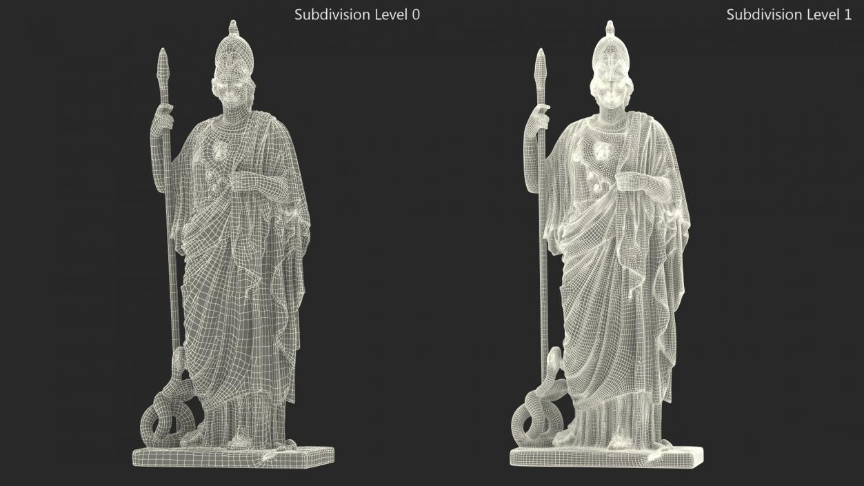 3D Sculpture Athena Giustiniani Marble for 3D Print model