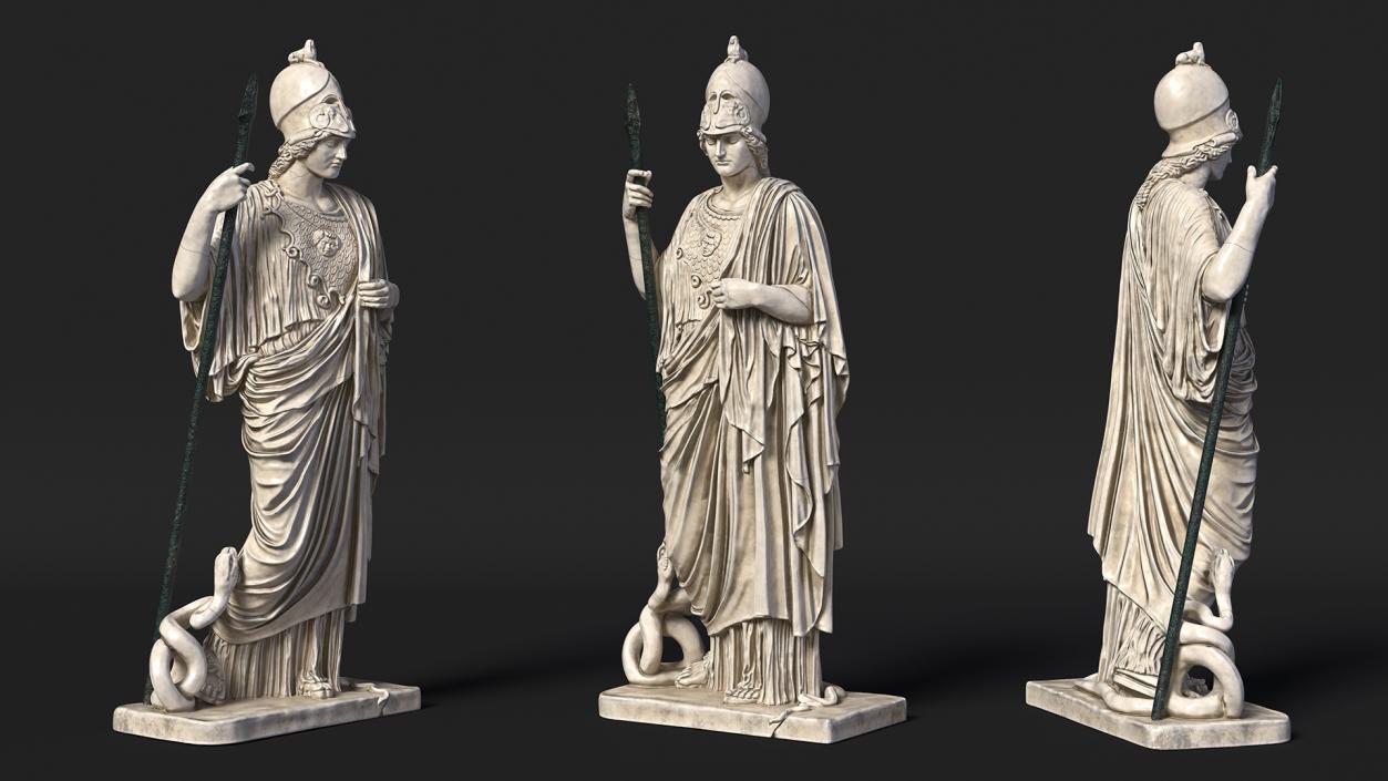 3D Sculpture Athena Giustiniani Marble for 3D Print model