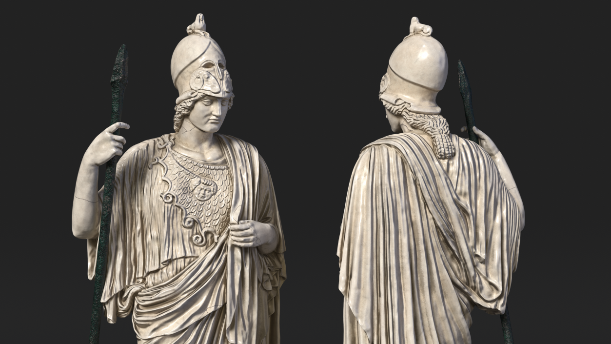 3D Sculpture Athena Giustiniani Marble for 3D Print model