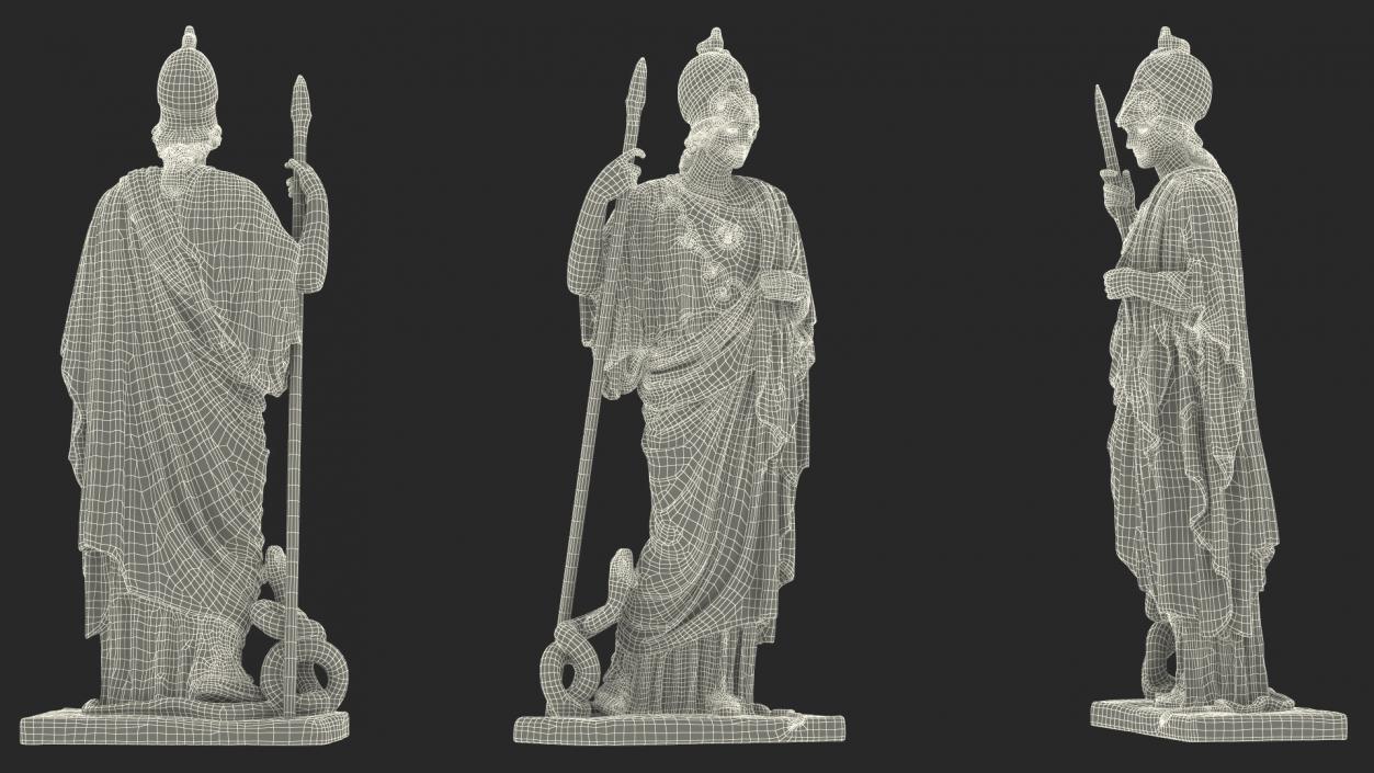 3D Sculpture Athena Giustiniani Marble for 3D Print model