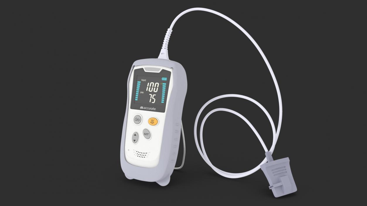 3D Digital Handheld Pulse Oximeter Rigged model