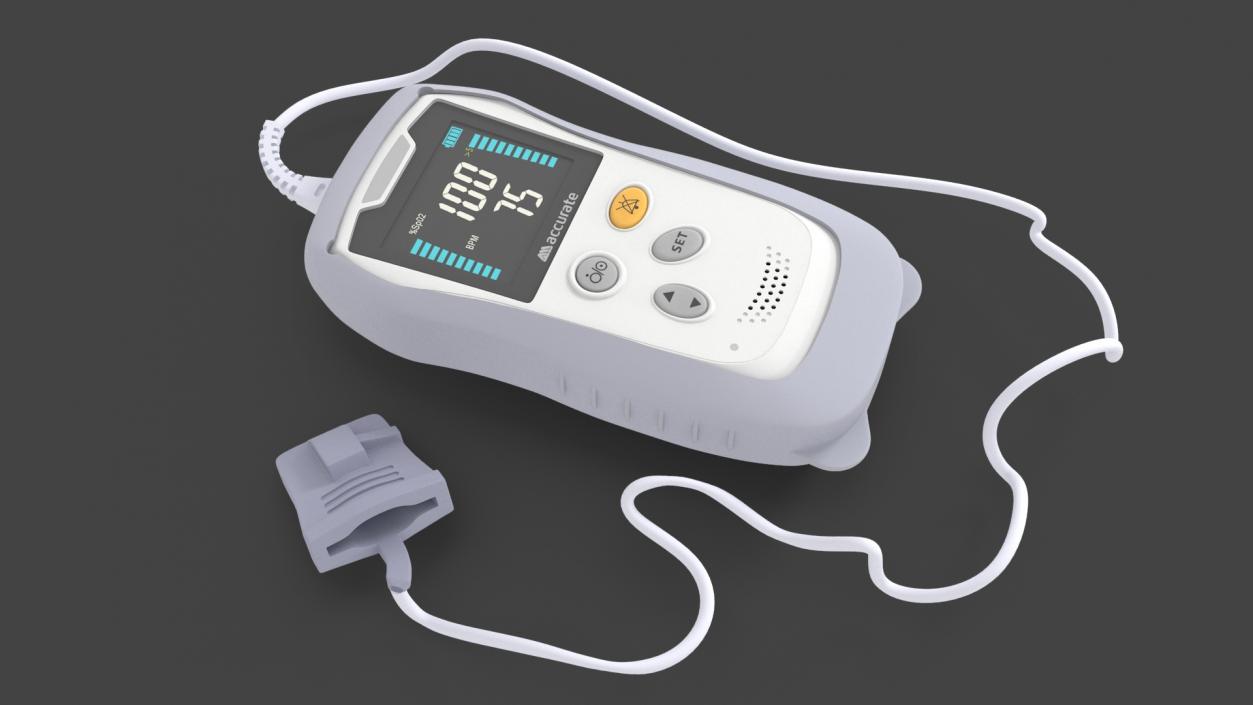 3D Digital Handheld Pulse Oximeter Rigged model