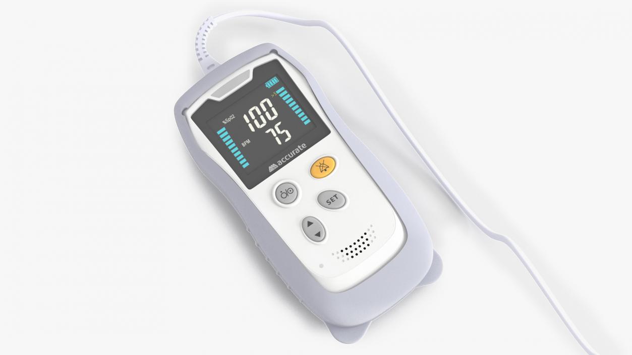 3D Digital Handheld Pulse Oximeter Rigged model